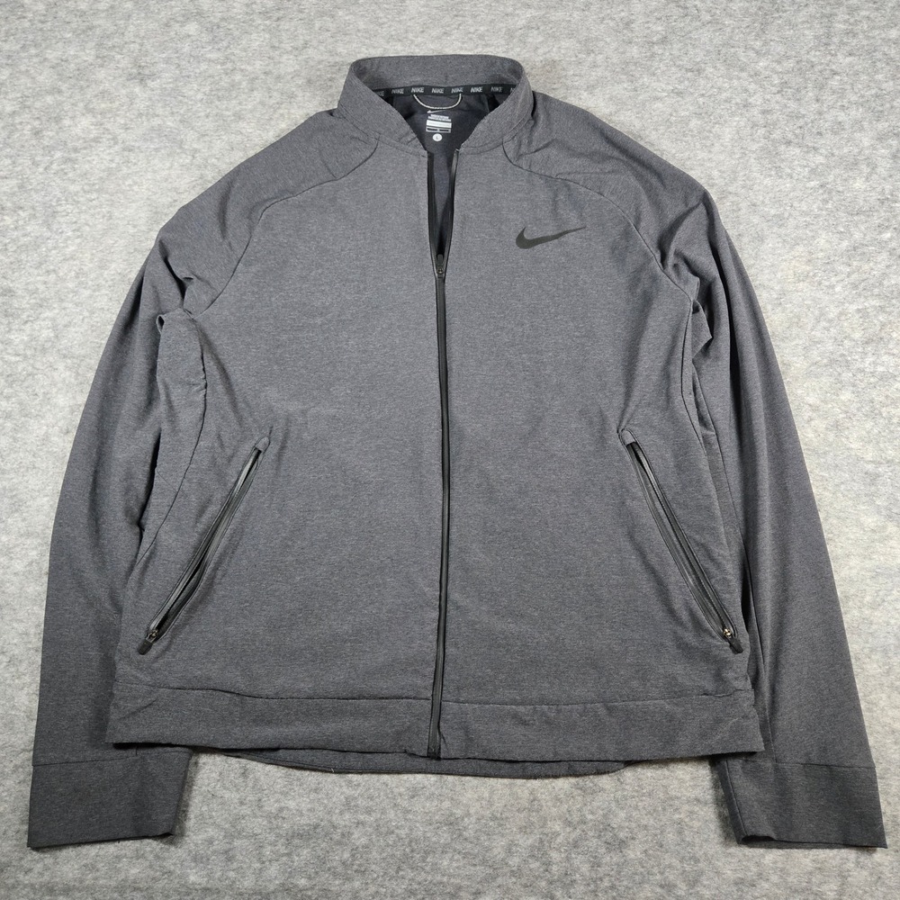 Nike Mens Gray Training Full Zip Athletic Jacket Large